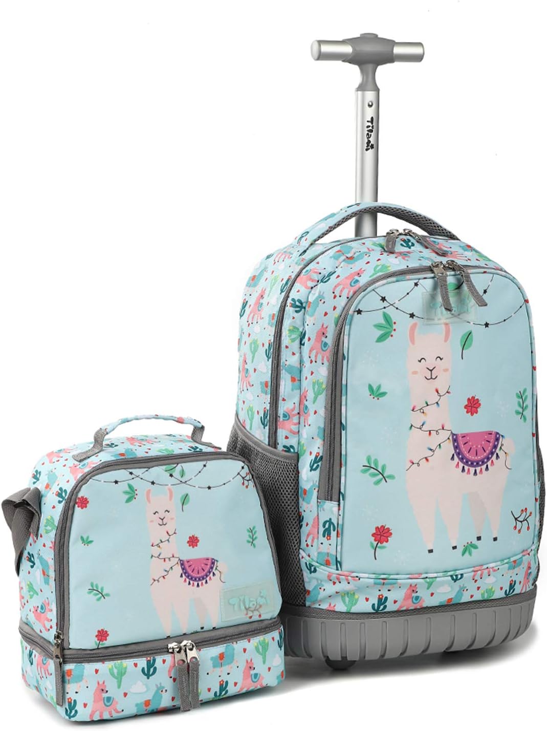 Durable Tilami Rolling Backpack with Lunch Bag for All Ages