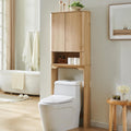 Modern Over The Toilet Storage Cabinet with Adjustable Shelf - Natural