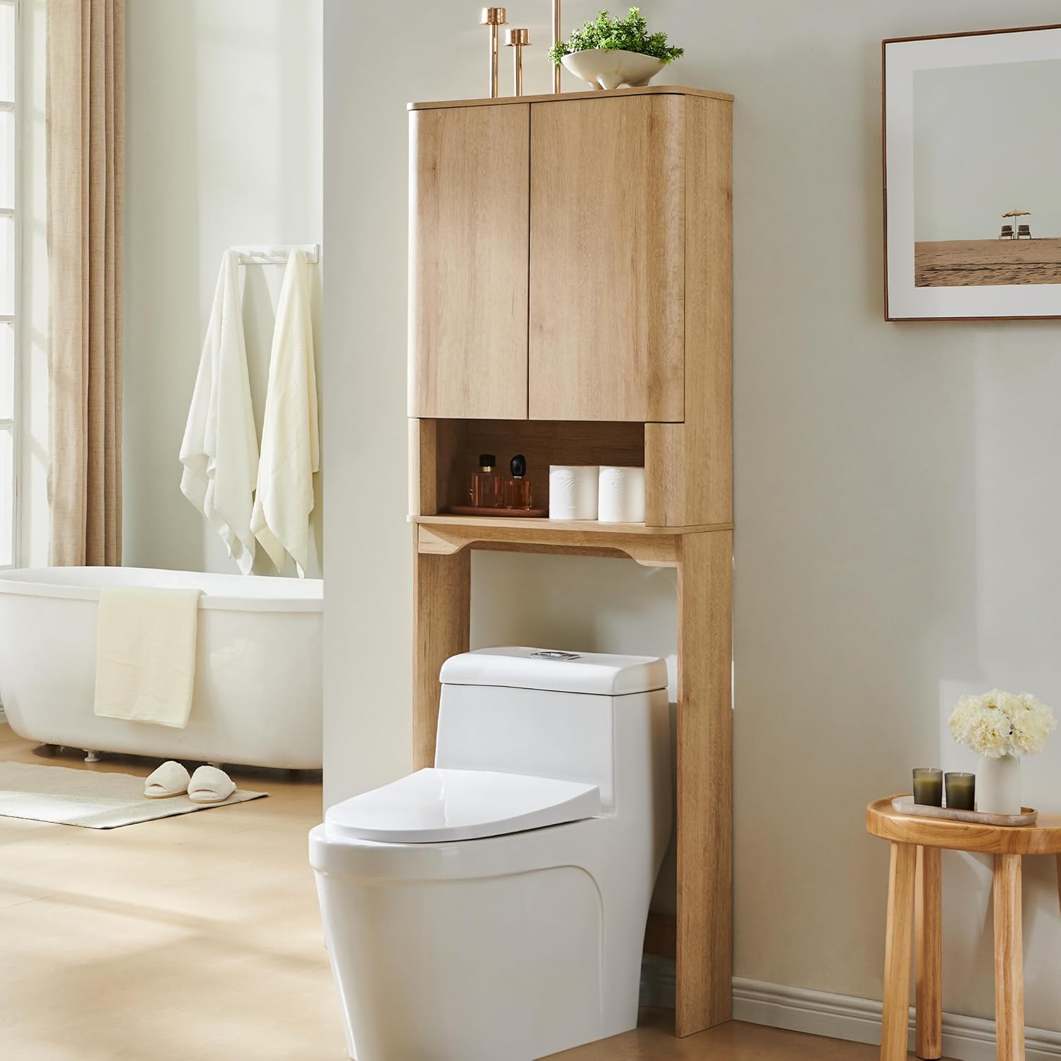 Modern Over The Toilet Storage Cabinet with Adjustable Shelf