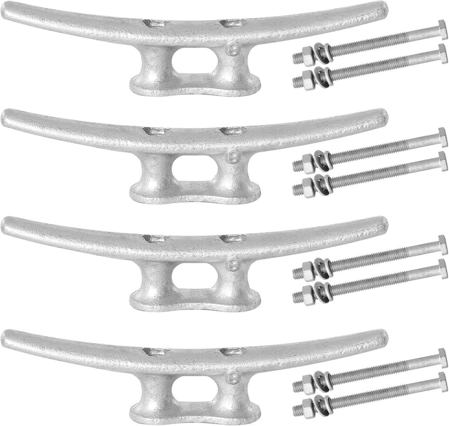 8 Inch Dock Cleats for Boats - Hot Dipped Galvanized Cast Iron