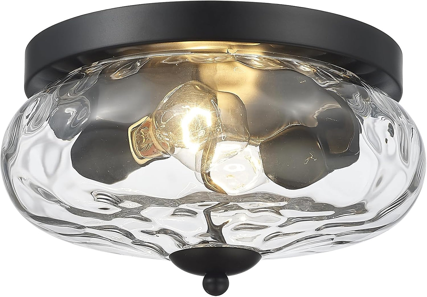 Darkaway Flush Mount Ceiling Light with Water Ripple Glass Shade