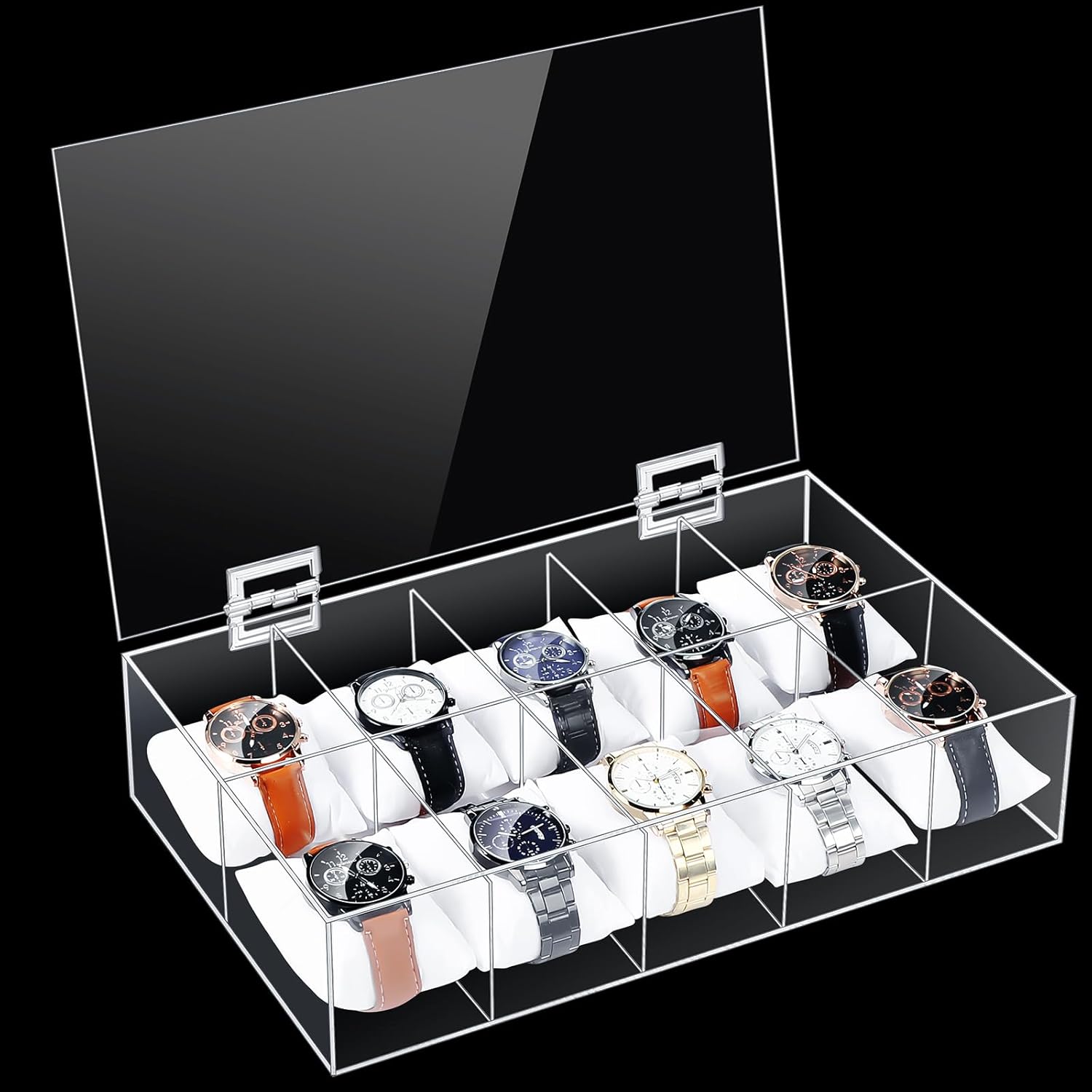 DoubleFill Acrylic Watch Display Case - Showcase 10 Watches