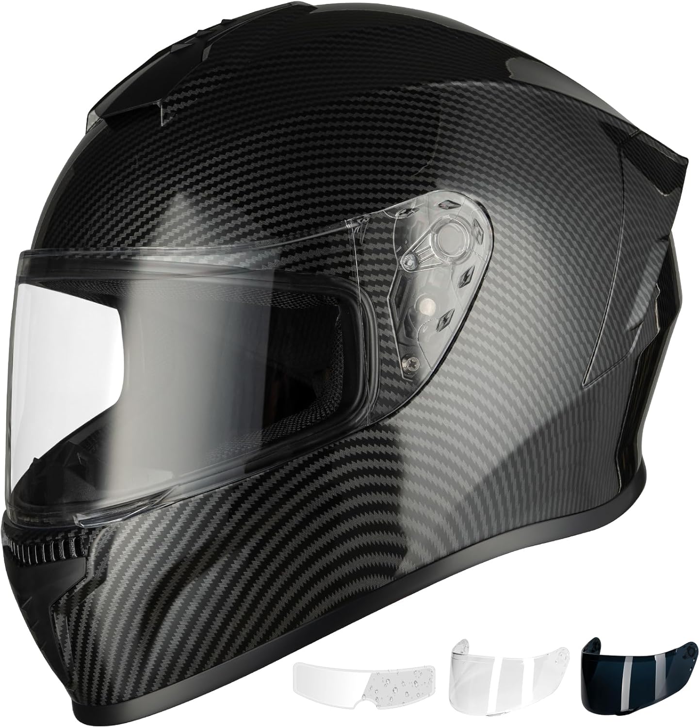 Favoto Full Face Motorcycle Helmet with Dual Visor and Anti-Fog