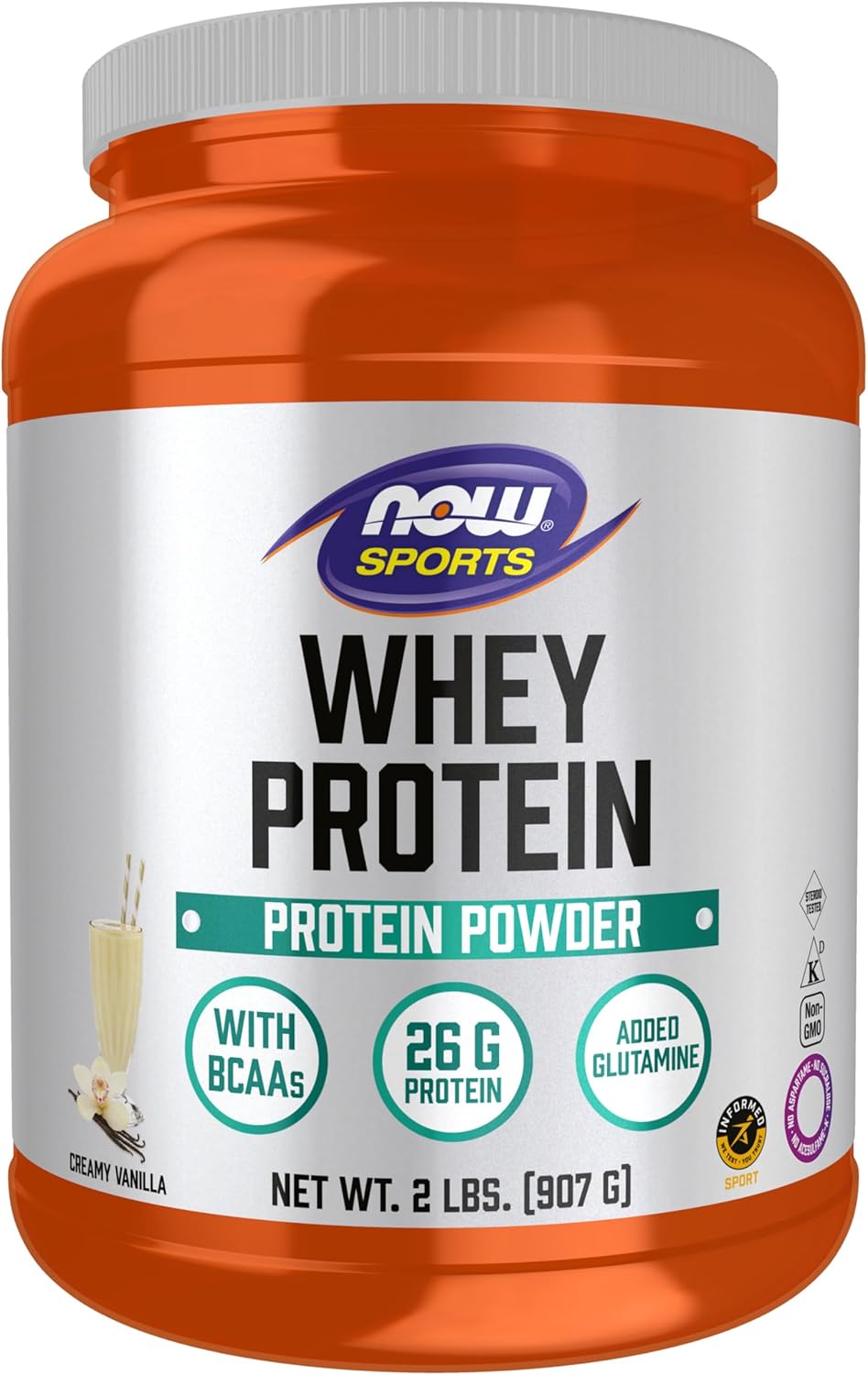 NOW Sports Nutrition Whey Protein with BCAAs Creamy Vanilla 2-Pound