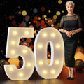 Marquee Numbers 3 ft Light Up 50 - Bold 50th Party Numbers