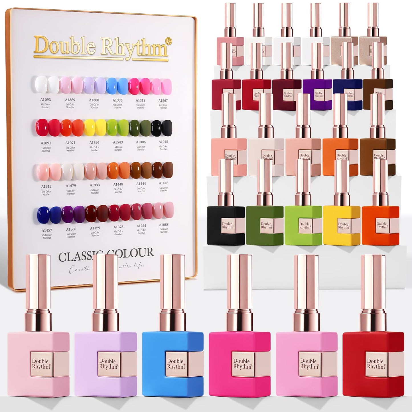 Double Rhythm 28Pcs Gel Nail Polish Set for Stunning Nails