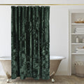 Crushed Velvet Shower Curtain Dark Green - Luxury Bathroom Curtain