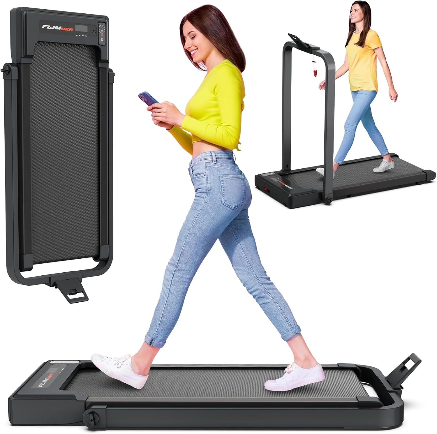 Space-Saving 2-in-1 Treadmill - Quiet 2.5HP Motor