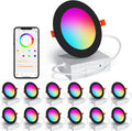 Smart Recessed Lighting 4 in RGBCW 12W Downlight - Voice & Bluetooth