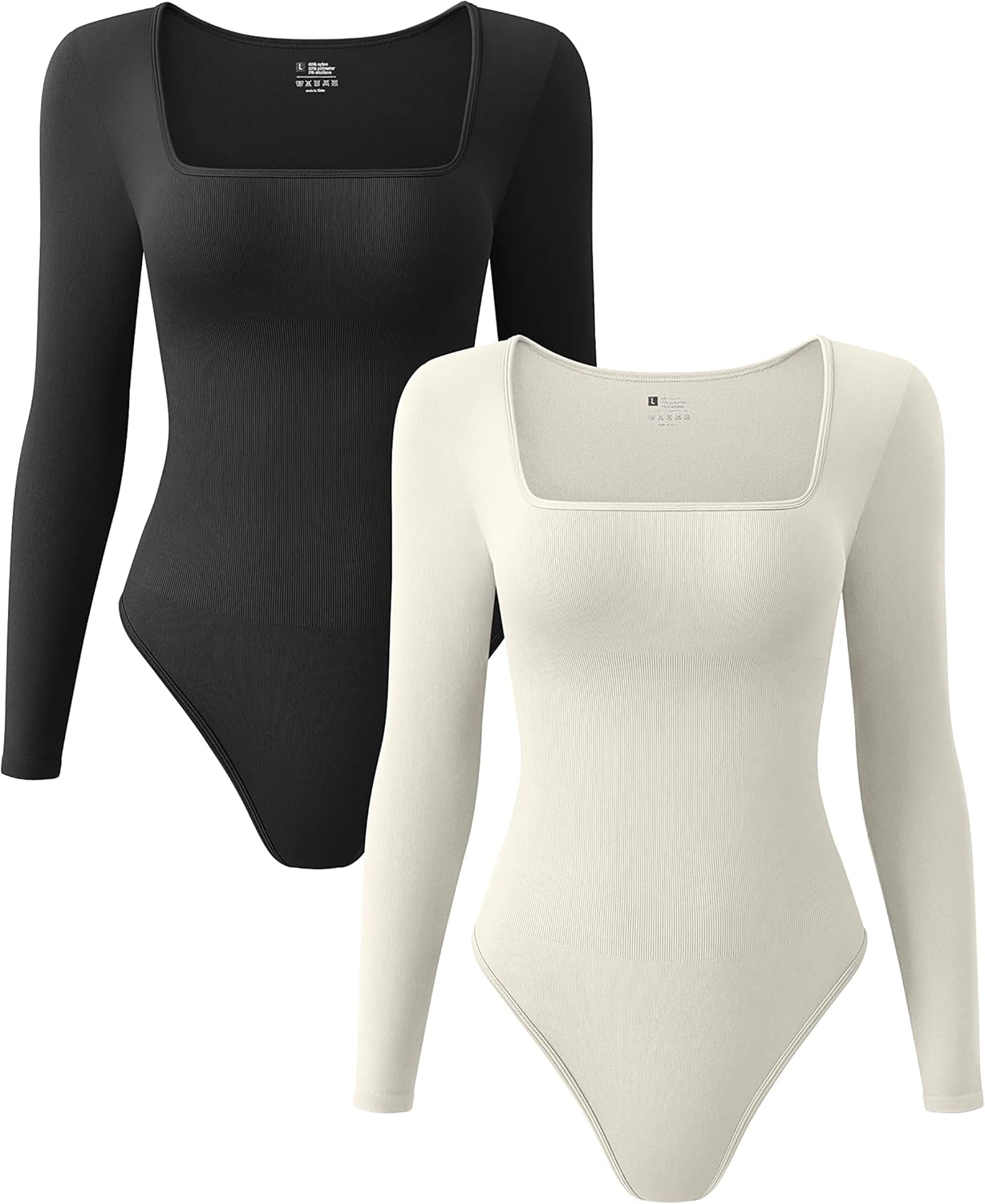 OQQ Women's 2 Piece Bodysuits with Sexy Ribbed Design