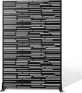 Metal Privacy Screen 72in H 47in W Black & Shine - Freestanding