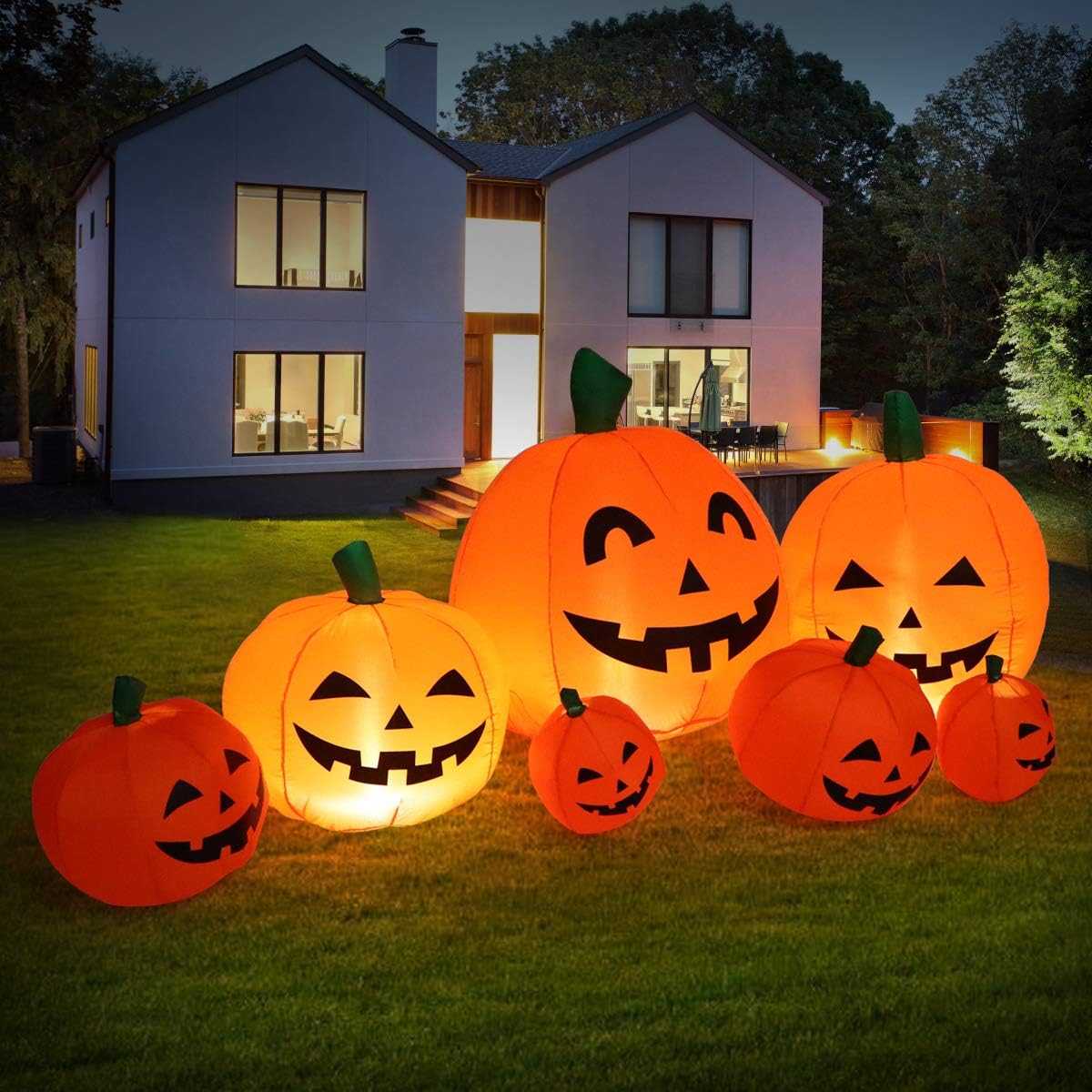 Sizonjoy 7.5 Ft Halloween Inflatable Pumpkin for Spooky Decor