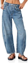 PLNOTME Women's Baggy Boyfriend Jeans for Vintage Style Lovers