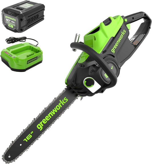Greenworks 80V 16 Inch Brushless Cordless Chainsaw for Homeowners
