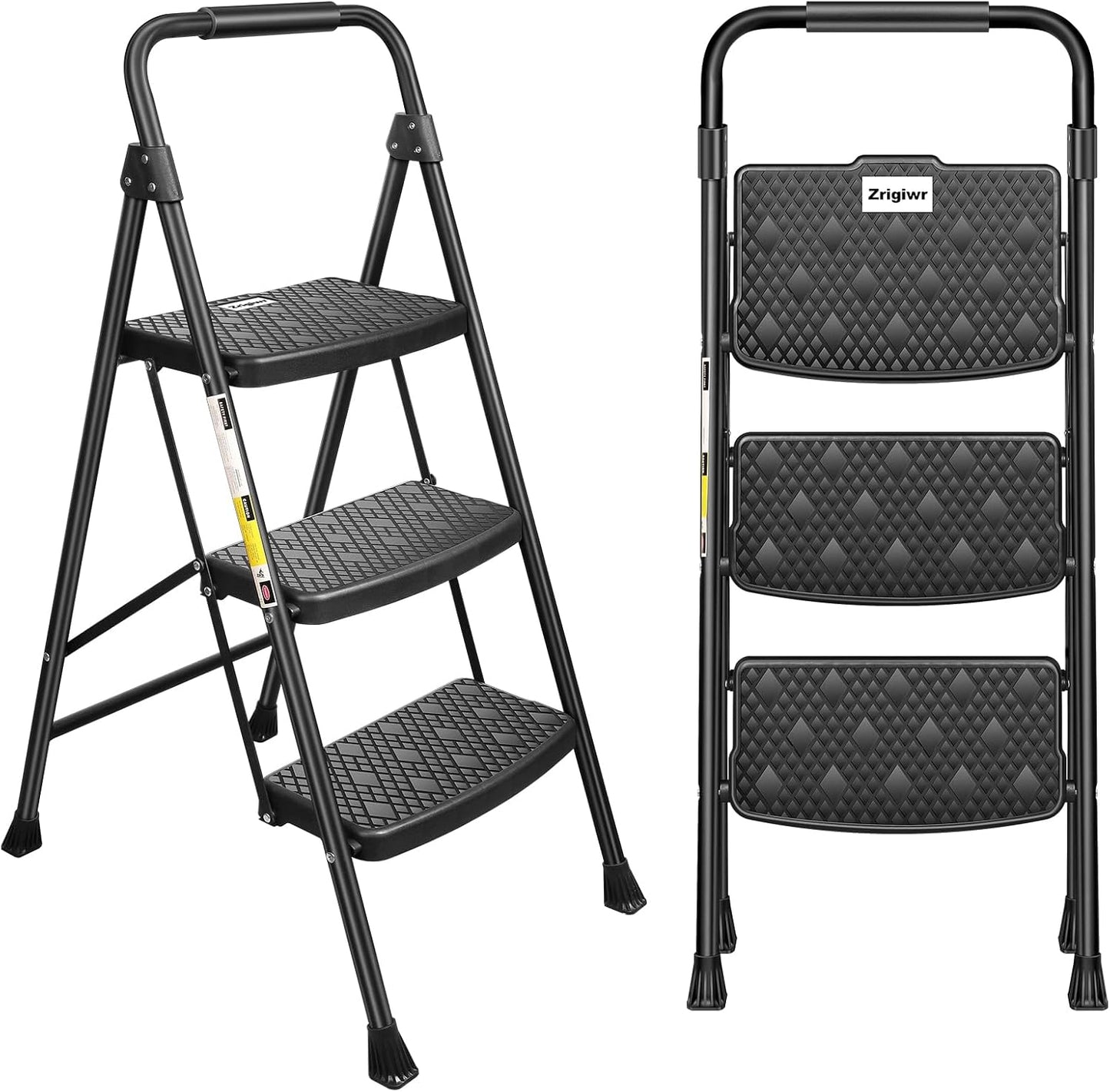 3 Step Ladder with Non-Slip Treads for Safe Home Use