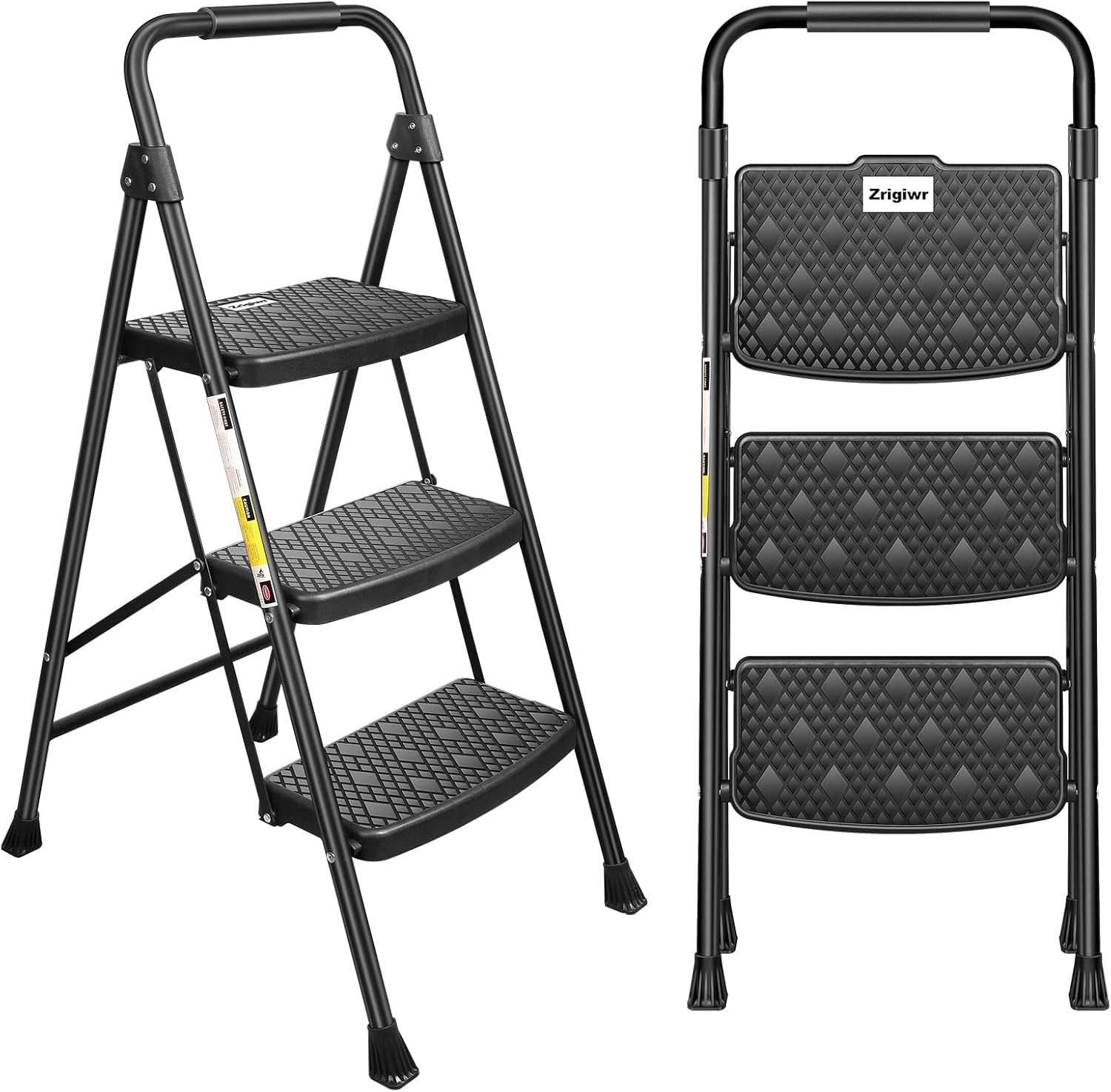 3 Step Ladder with Non-Slip Treads for Safe Home Use