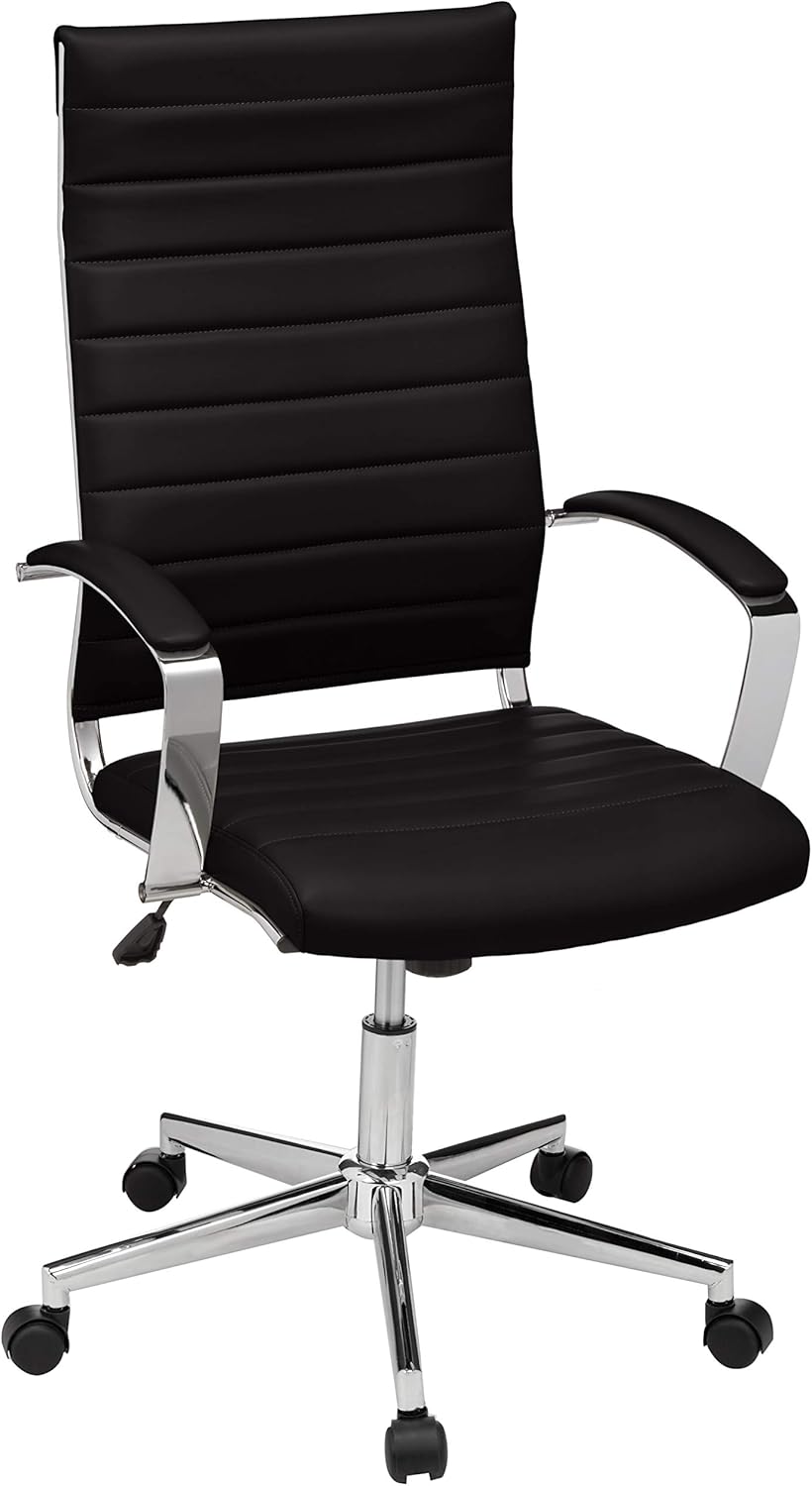Basics Ergonomic Desk Chair, Lumbar Support, Modern Style, Black - 64 chars