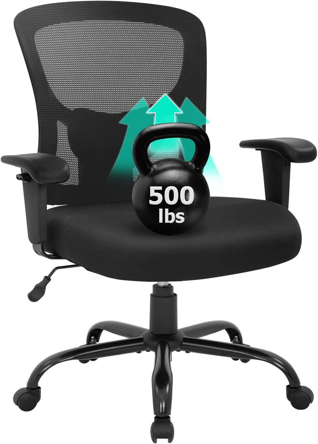 500lbs Big & Tall Mesh Chair with Lumbar Support