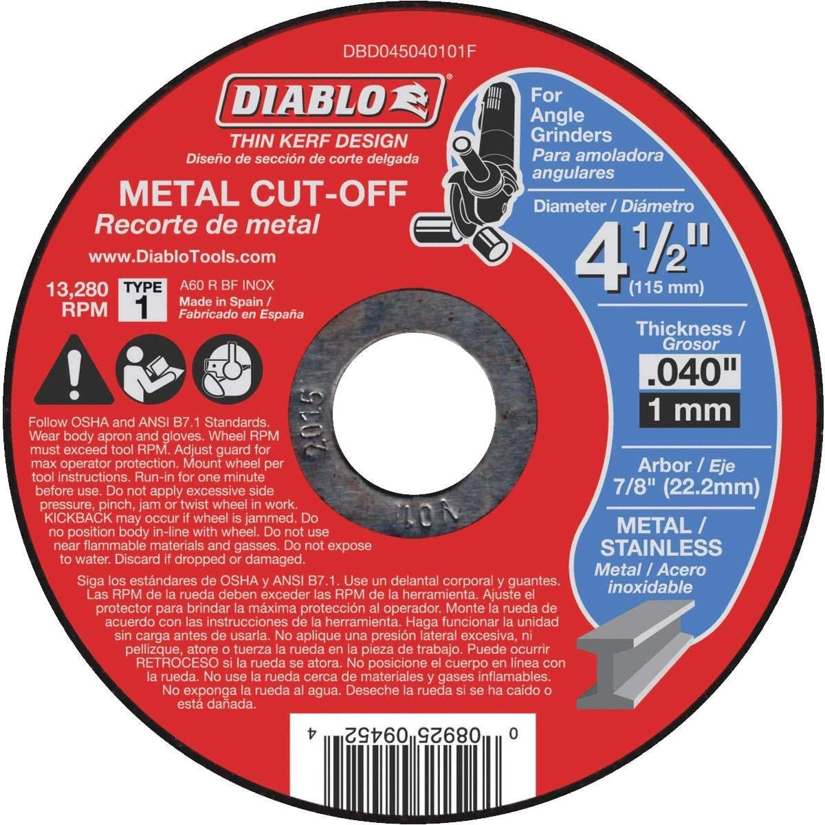 Diablo 4-1/2 In. Metal Grinding Wheel - Superior Precision
