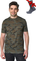 Merino Wool T-Shirt Mens - Lightweight Thermal Tee with Hiking Socks