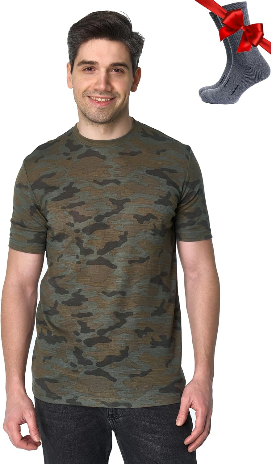 Merino Wool T-Shirt Mens - Comfortable Thermal Shirt & Socks
