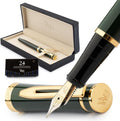 Wordsworth & Black Fountain Pen Set, 18K Gilded Medium Nib - Refills