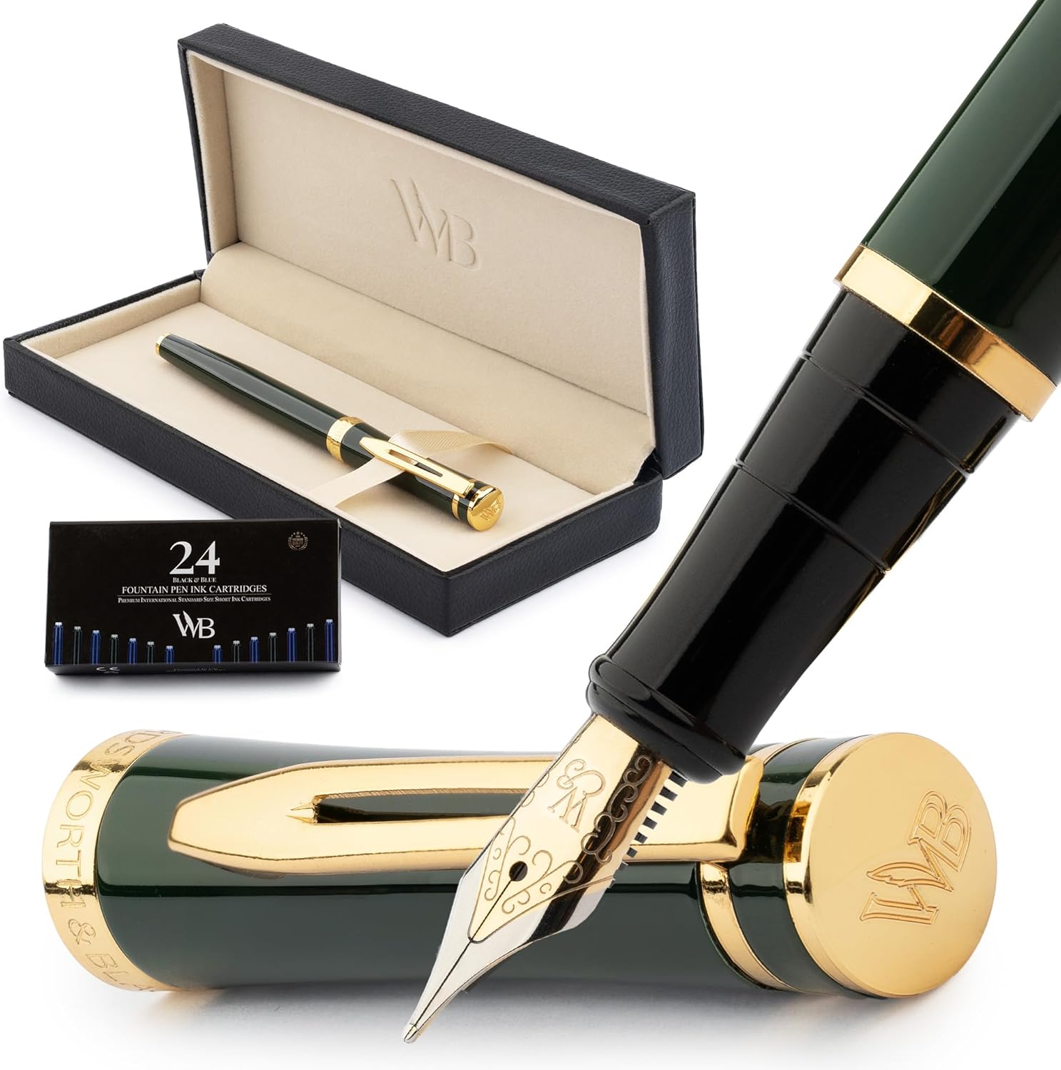 Elegant Wordsworth & Black Fountain Pen Set for Calligraphy Lovers