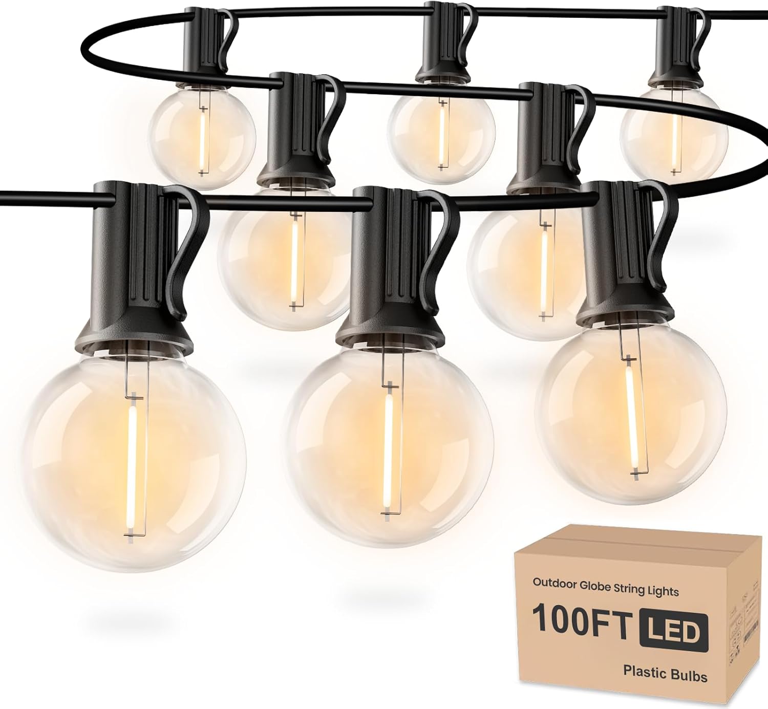 RTTY Outdoor String Lights 100ft for Cozy Ambiance Anywhere
