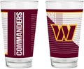 NFL Football 16 oz Pint Glasses Set of 2 - Durable Team Logo Drinkware