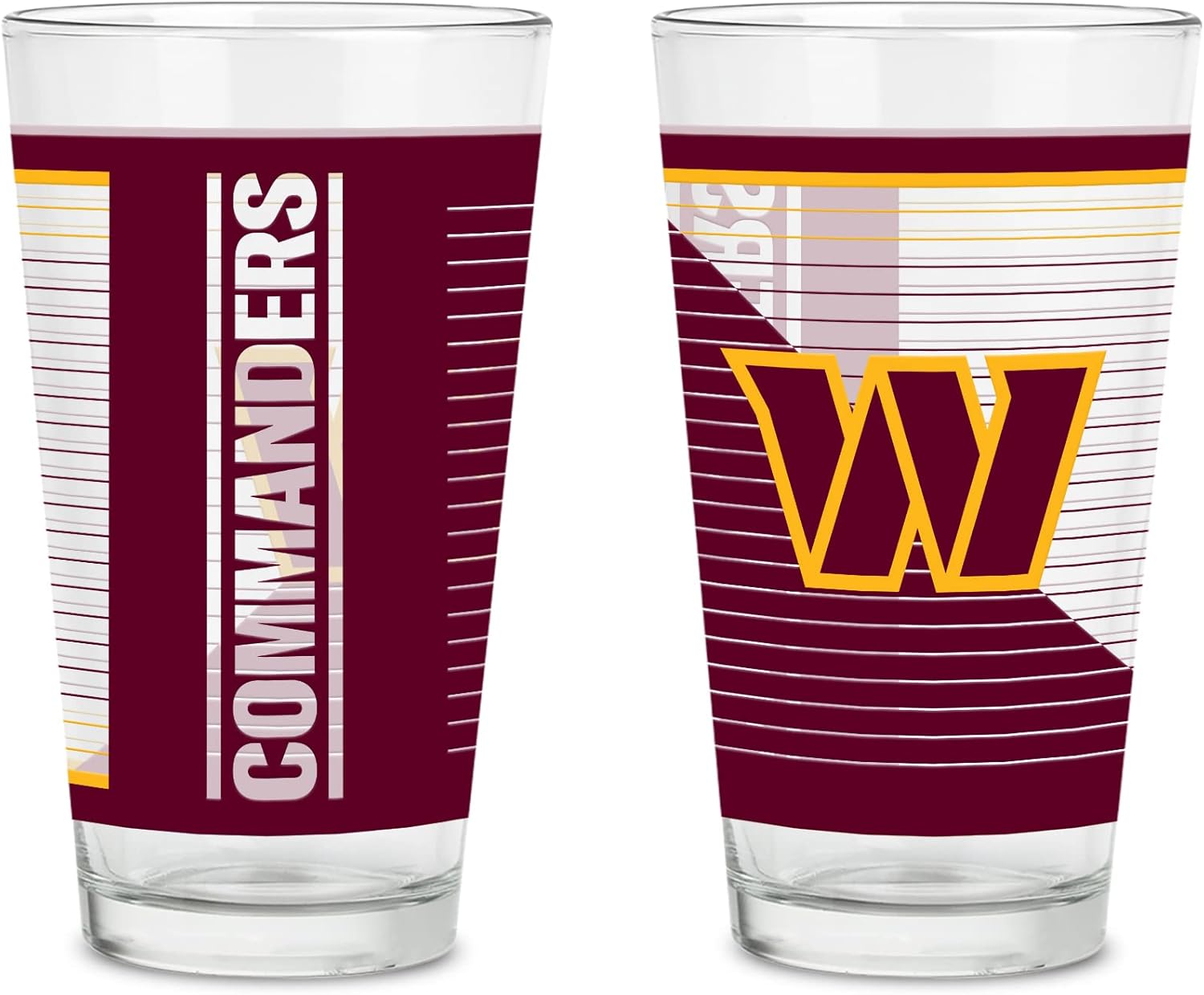 NFL Football Main 16 oz Pint Glasses Set for True Fans