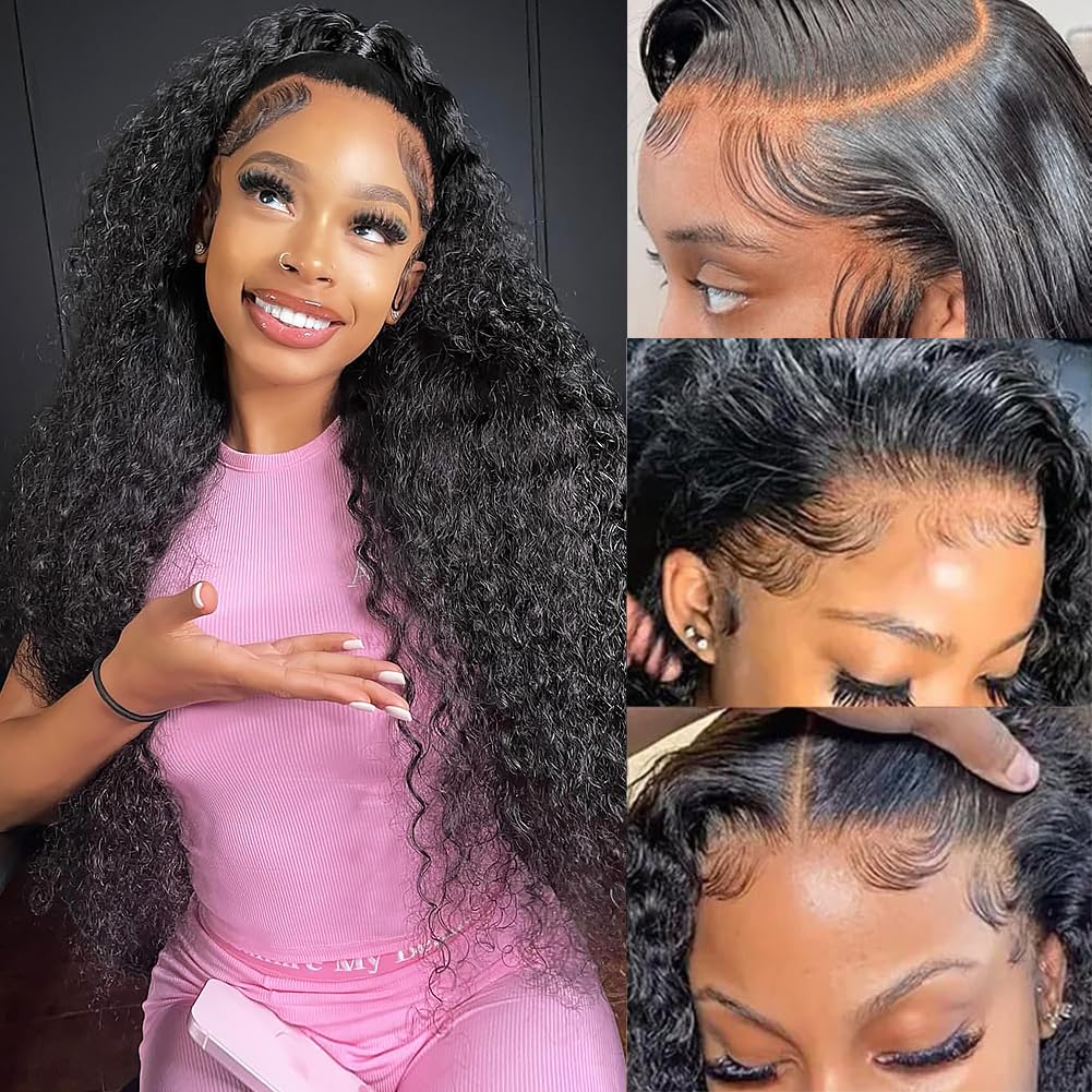 Deep Wave Lace Front Wigs Human Hair for Women 22 Inch
