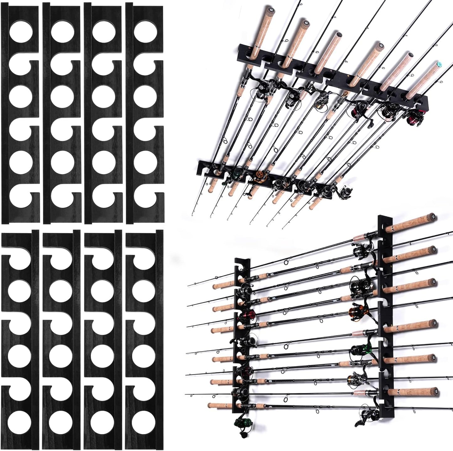 Ghosthorn Fishing Pole Rod Racks for Wall or Ceiling Storage