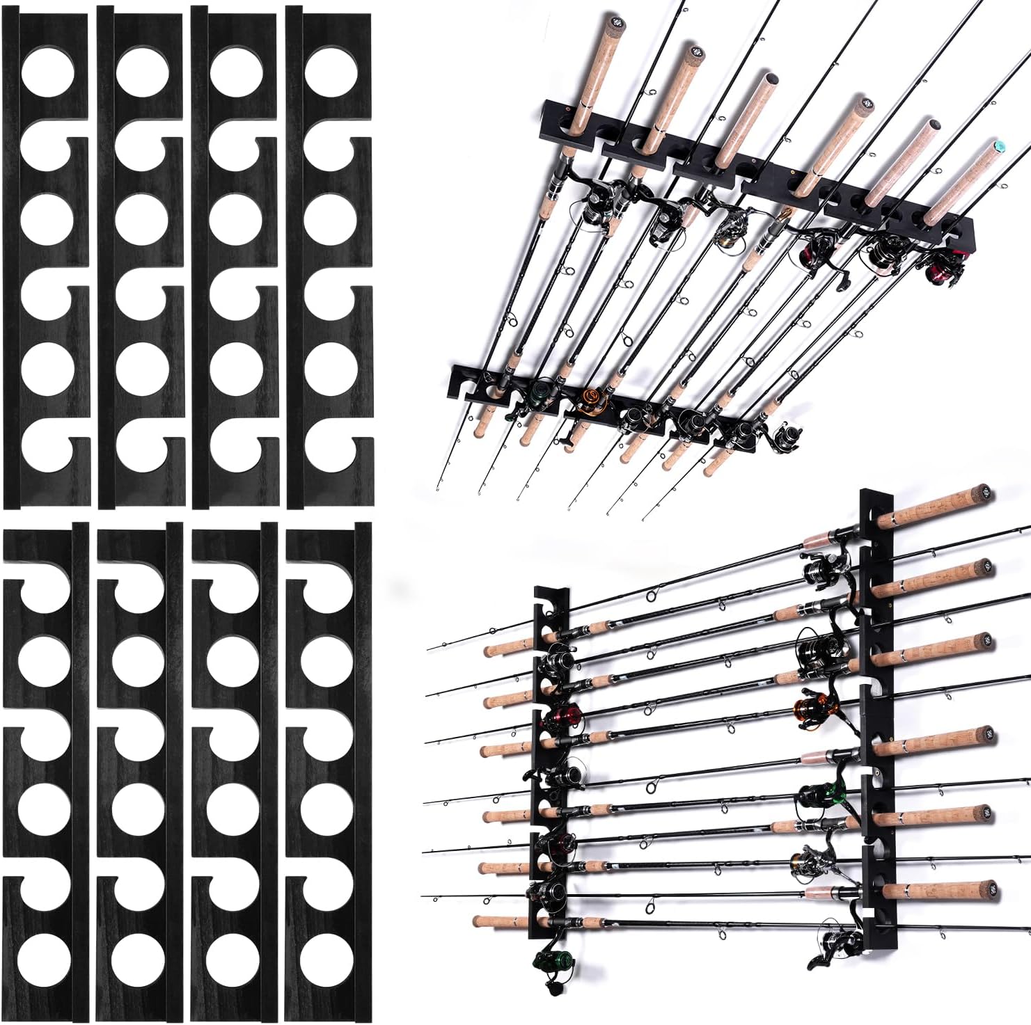 Ghosthorn Fishing Pole Rod Racks for Wall or Ceiling Storage