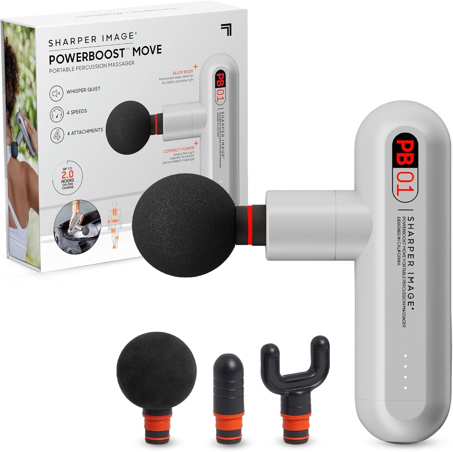 Sharper Image Powerboost Move Mini Massage Gun for Recovery