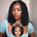 Glueless Bob Wig 14in Deep Wave Curly Short Bob - Wear and Go