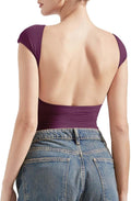 SUUKSESS Women Backless Sexy Going Out Tops - Double Lined Y2K Tee