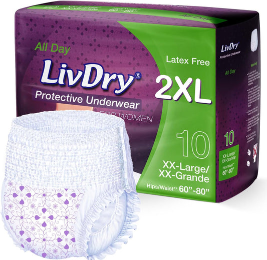 Livdry XXL Women's Overnight Diapers - Ultimate Absorbency