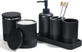 Bathroom Accessories Set 6-Piece Matte Black - Modern Vanity Organizer