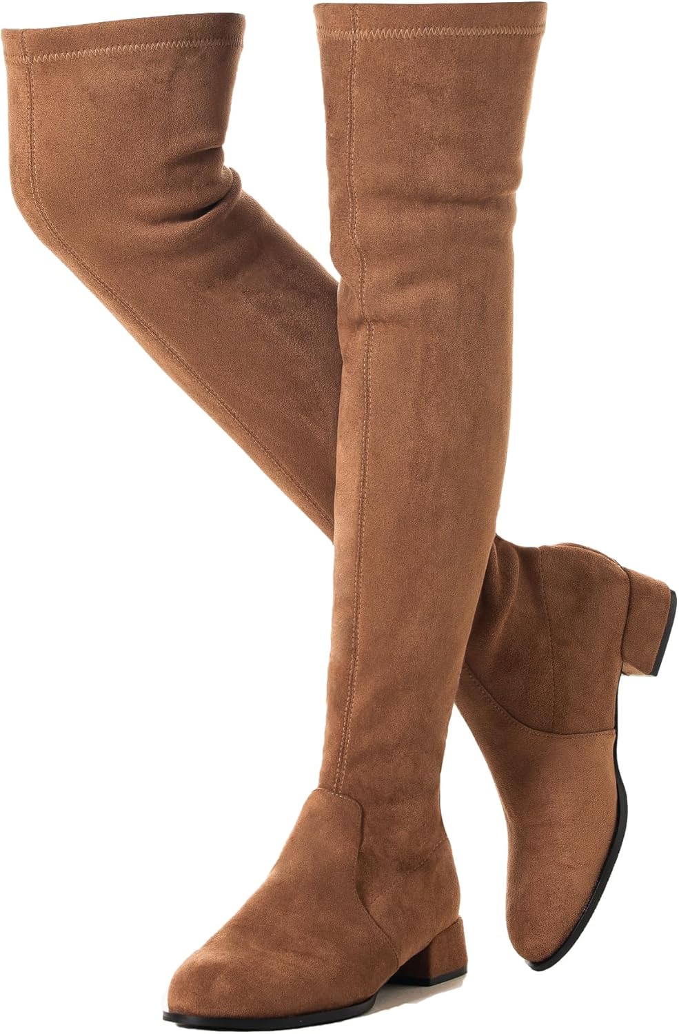 Thigh High Block Heel Boots for Women - Stylish Over Knee Design