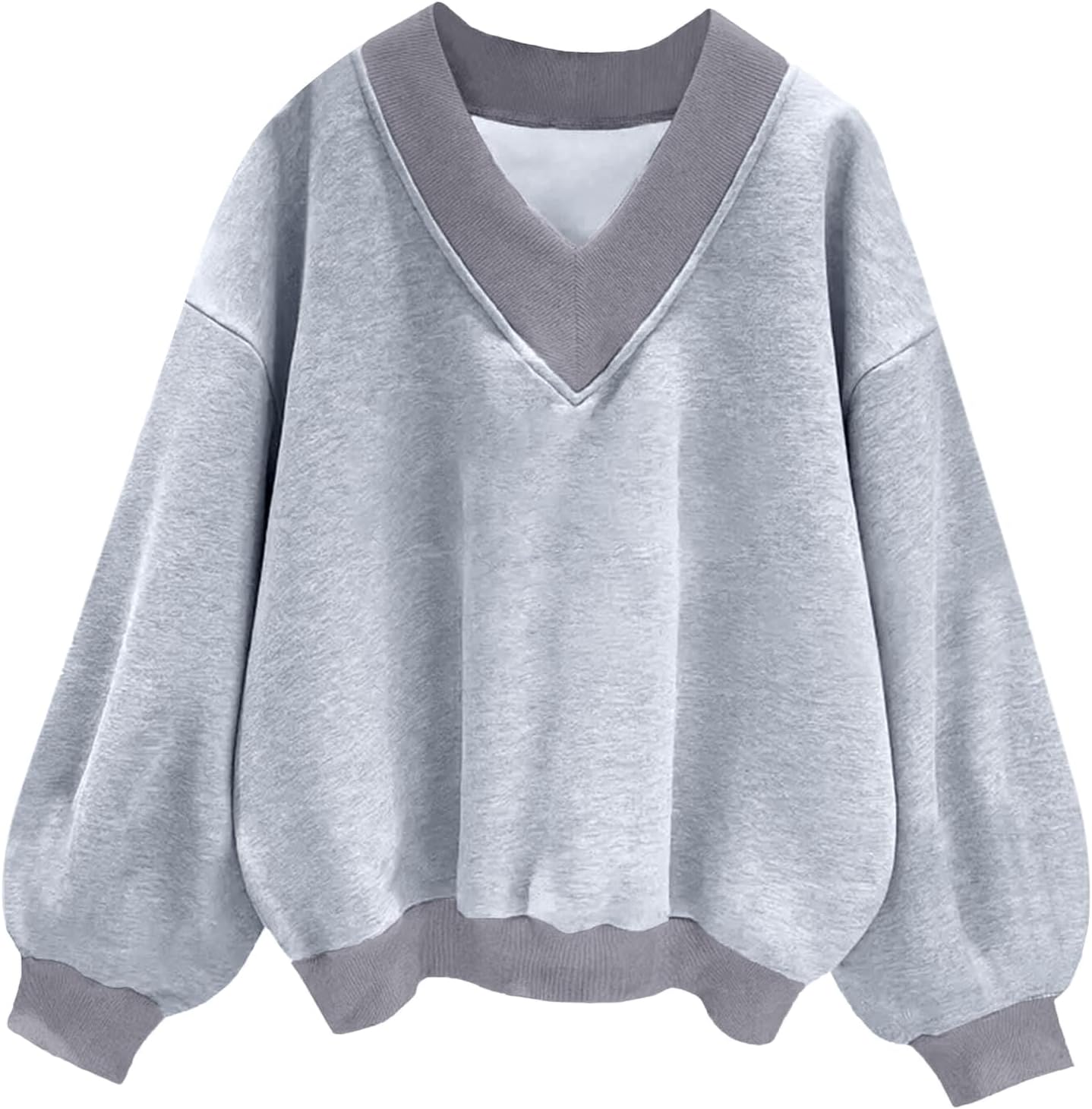 V Neck Oversized Sweatshirts for Women by Hilinker - Casual Style