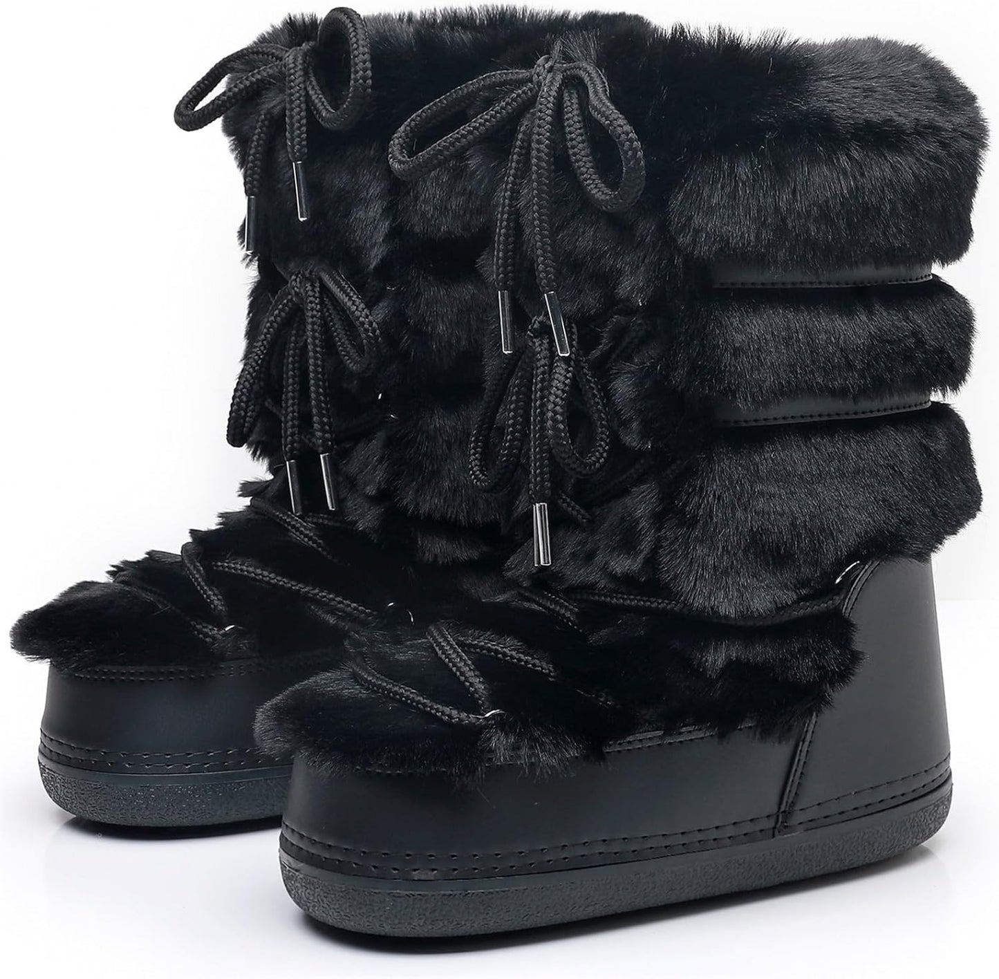 Furry Faux Fur Boots for Women - Stylish Winter Snow Boots