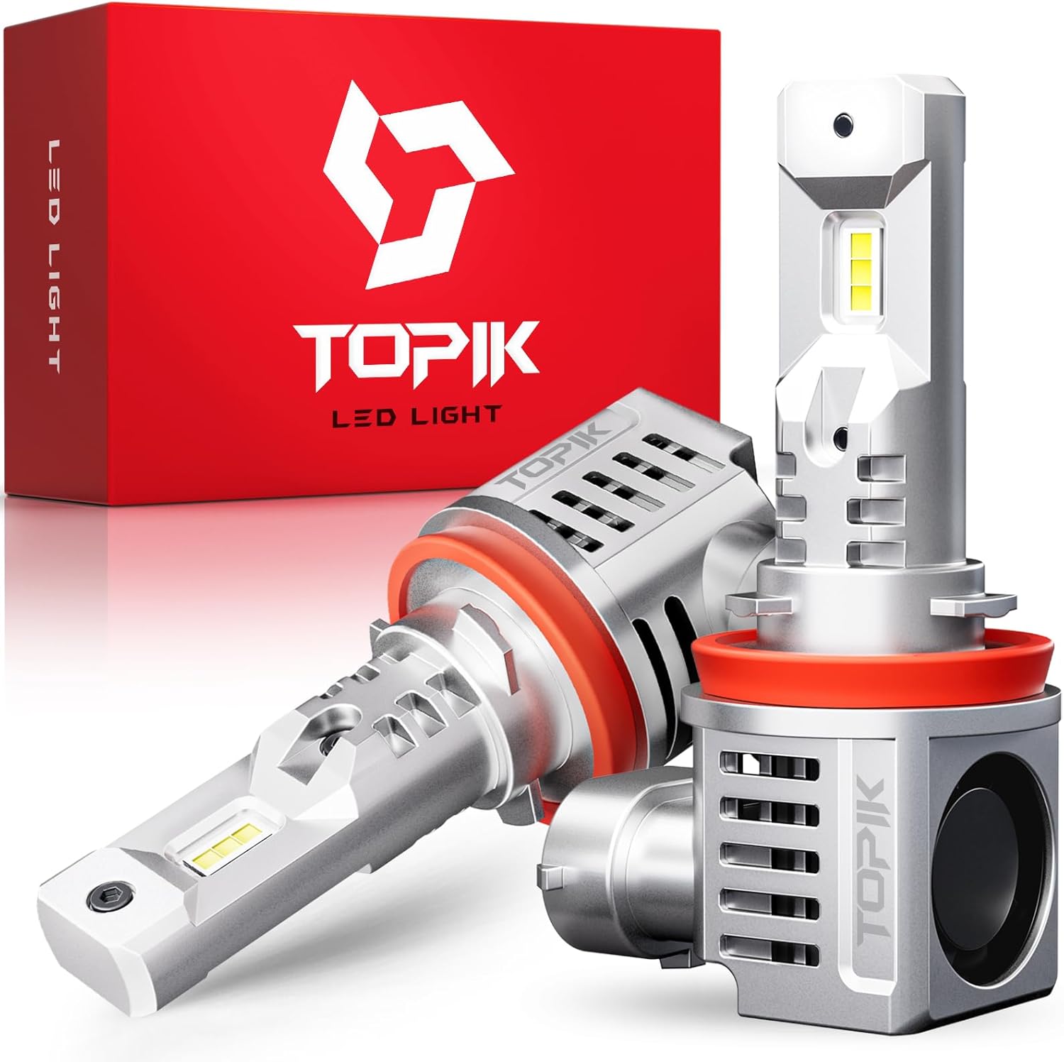 TOPIK H11/H9/H8 Light Bulbs - 20000LM 6000K Halogen Upgrade