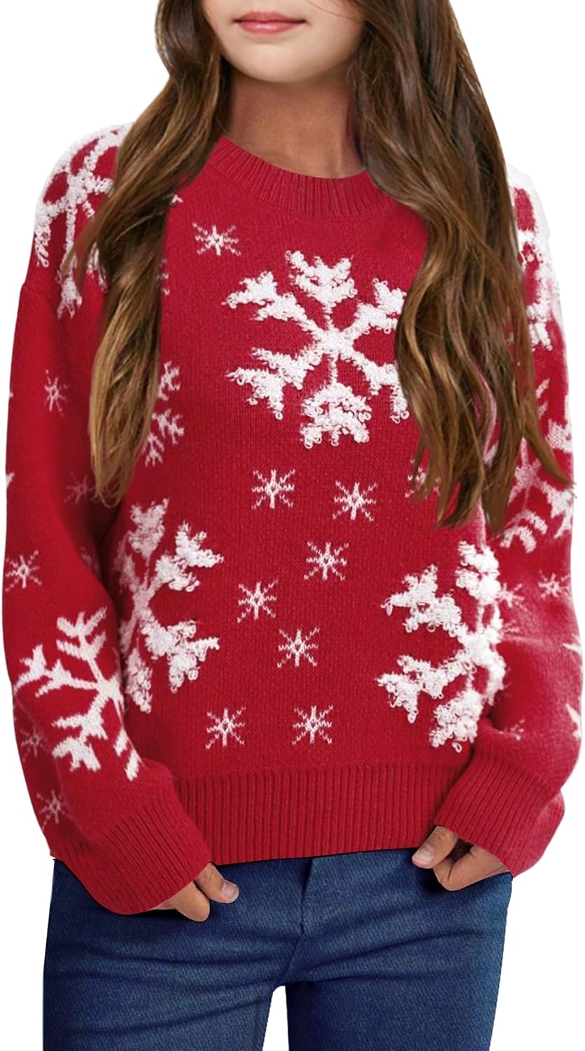 Girls Sweater Pullover Chunky Knit Long Sleeve Turtleneck Top