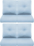 Patio Chair Cushions 4 Pack Baby Blue - High Back 22x24 Outdoor