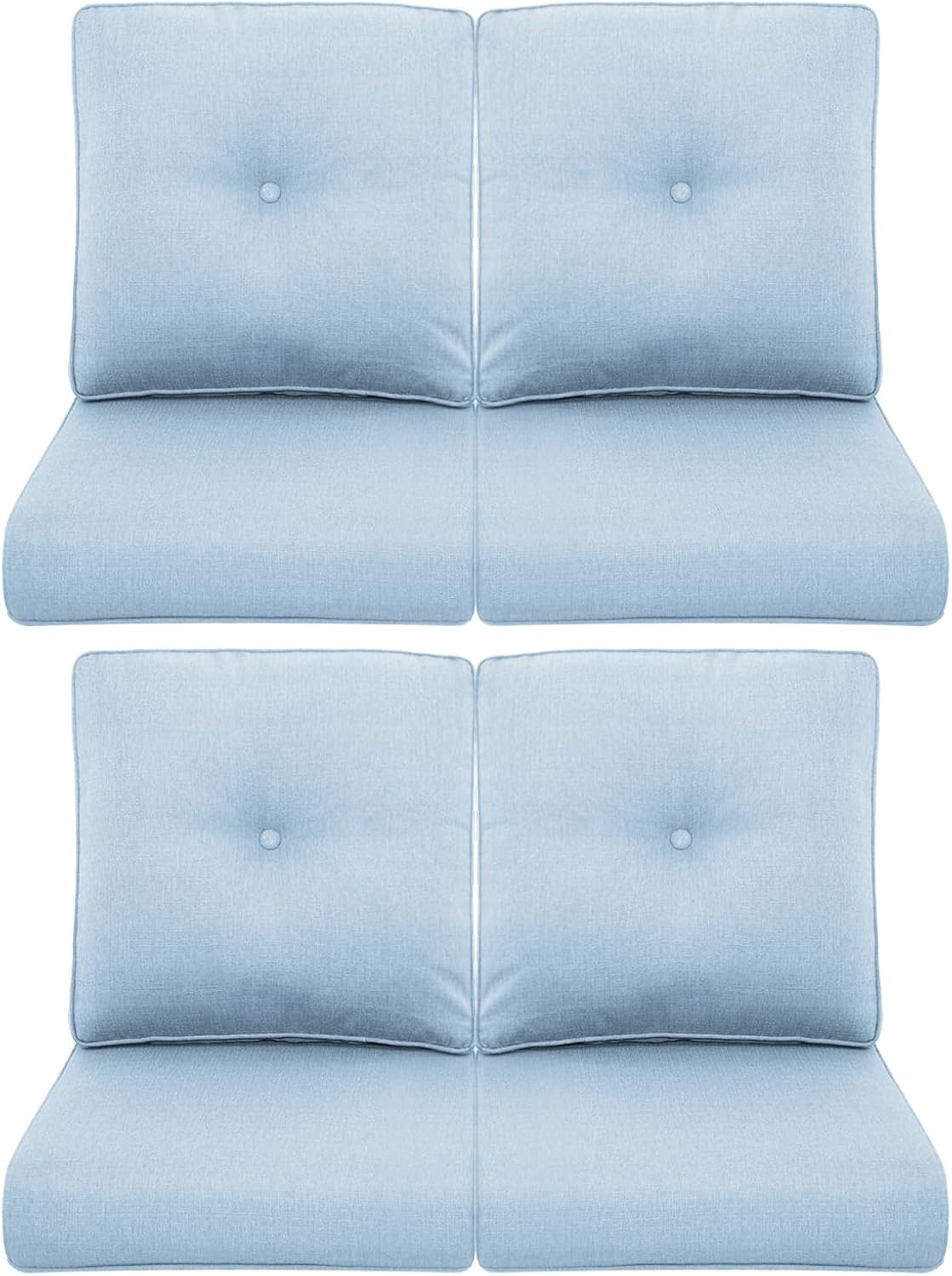 Patio Chair Cushions 4 Pack - Thick Water-Resistant Cushions