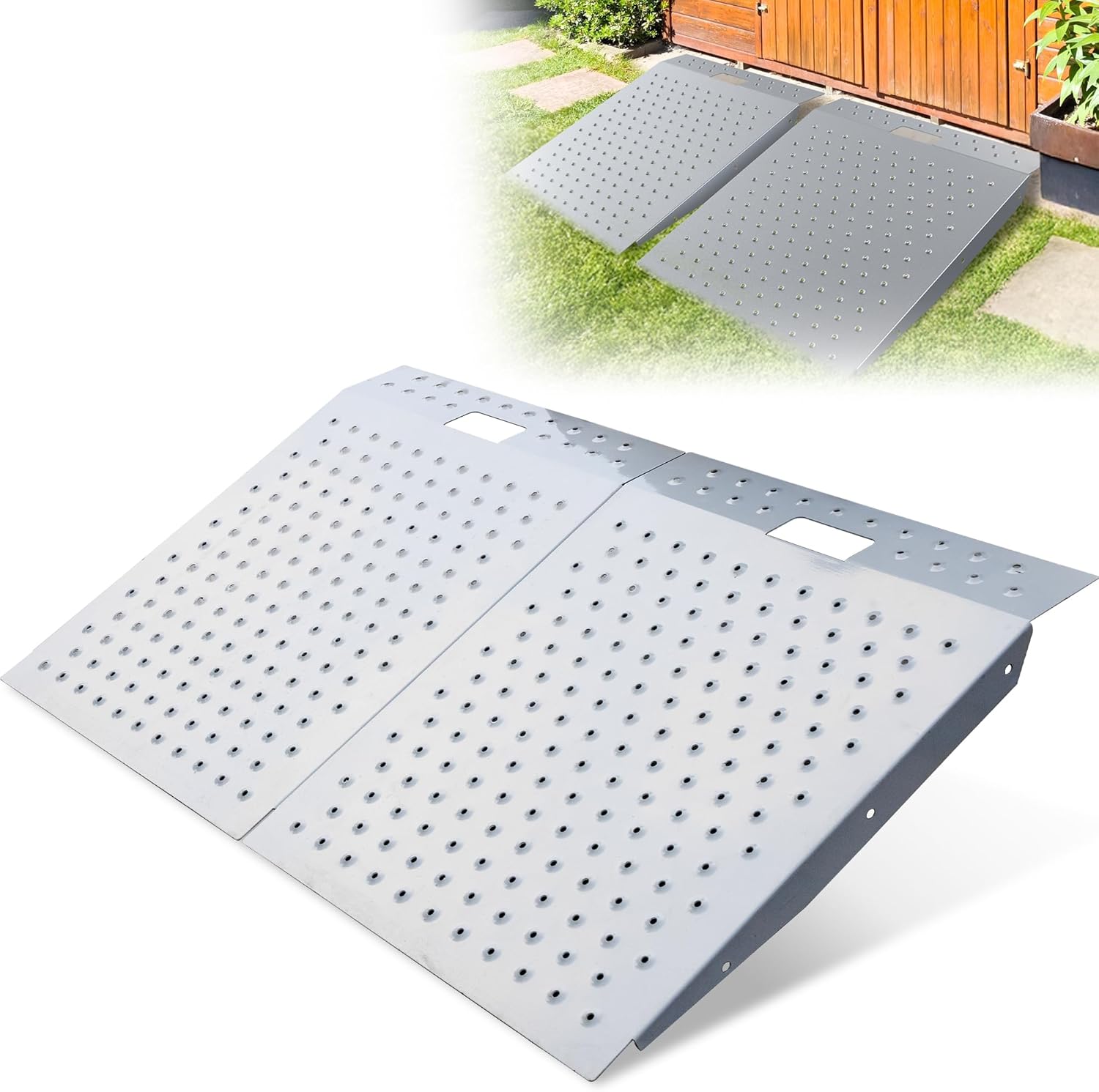 Shed Ramp 2PC for Riding Mower - Sturdy Anti-Slip Design
