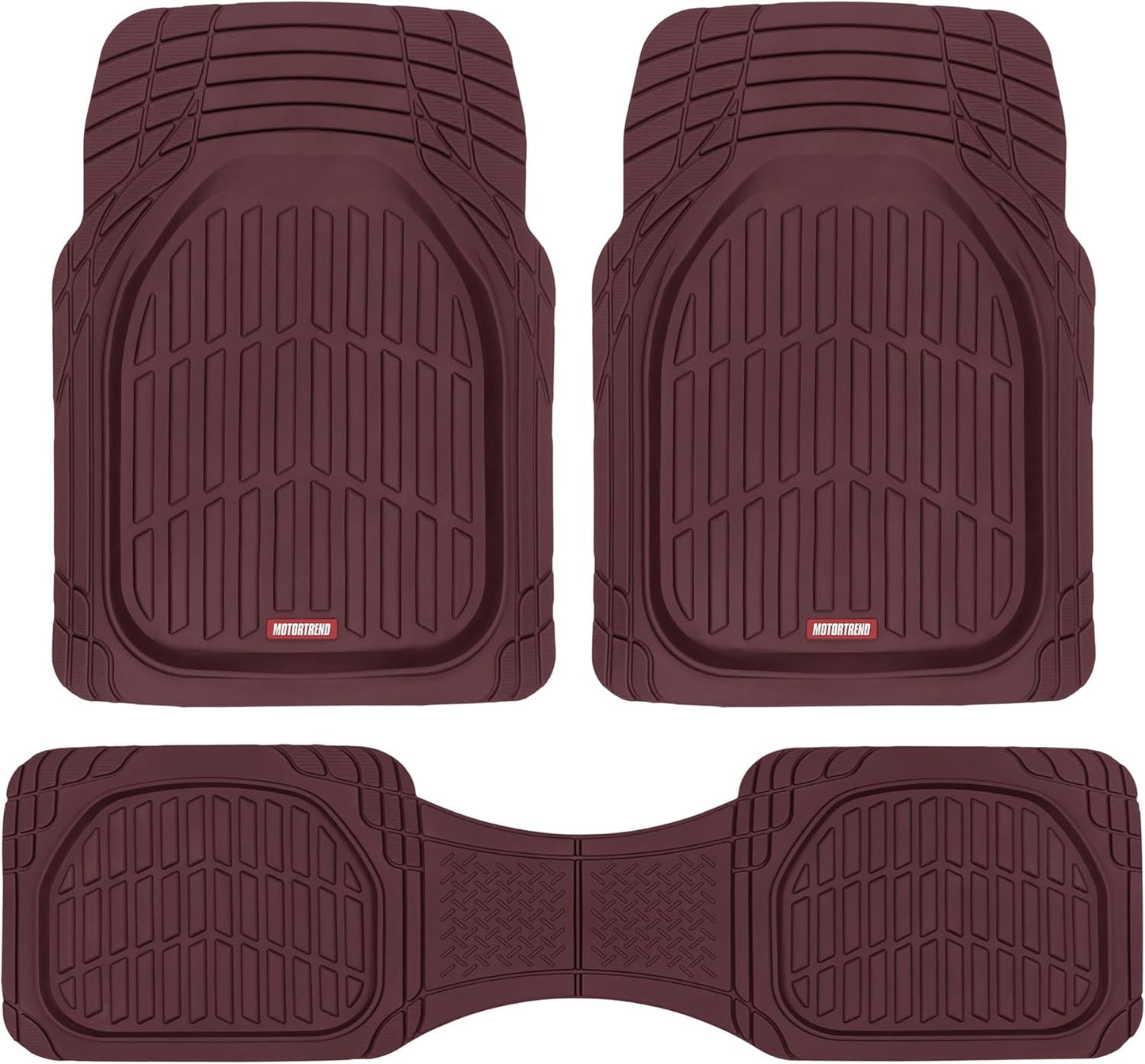 Motor Trend FlexTough Burgundy Deep Dish All-Weather Car Mats