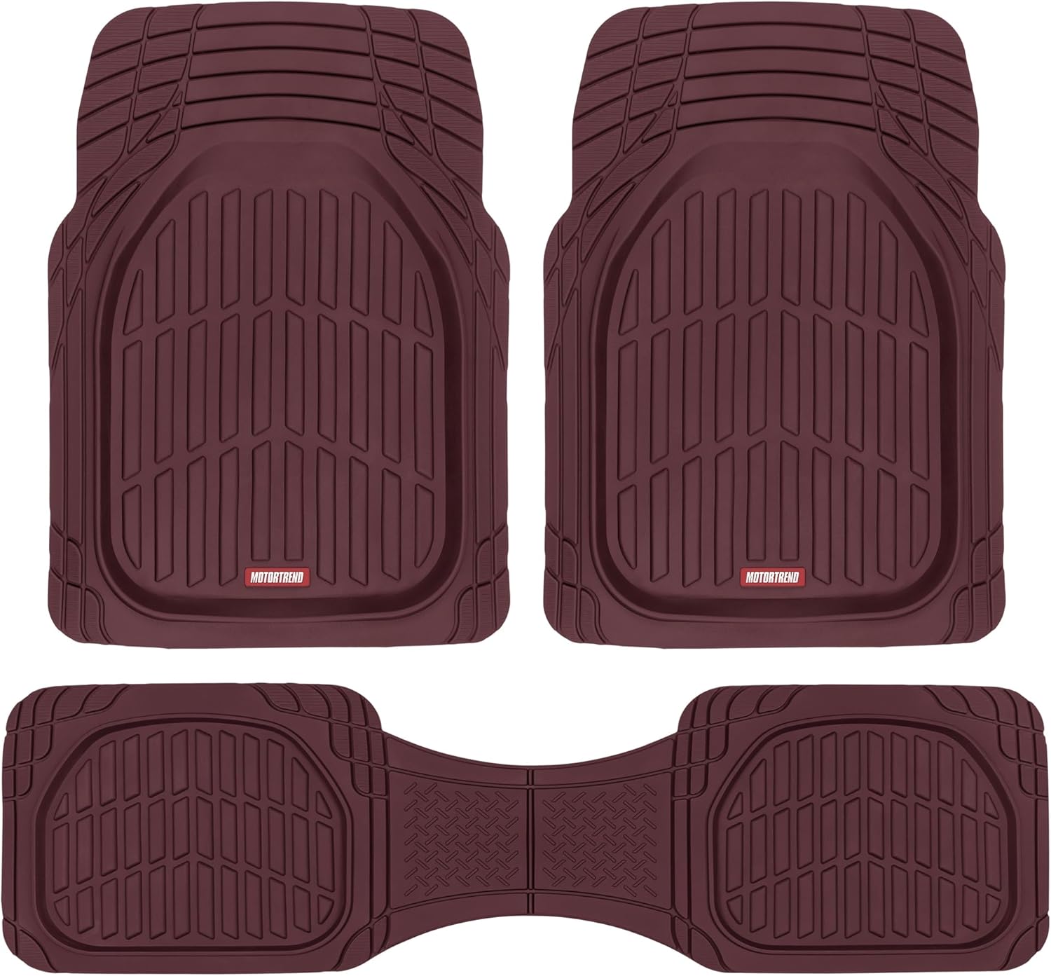 Motor Trend FlexTough Burgundy Deep Dish All-Weather Car Mats