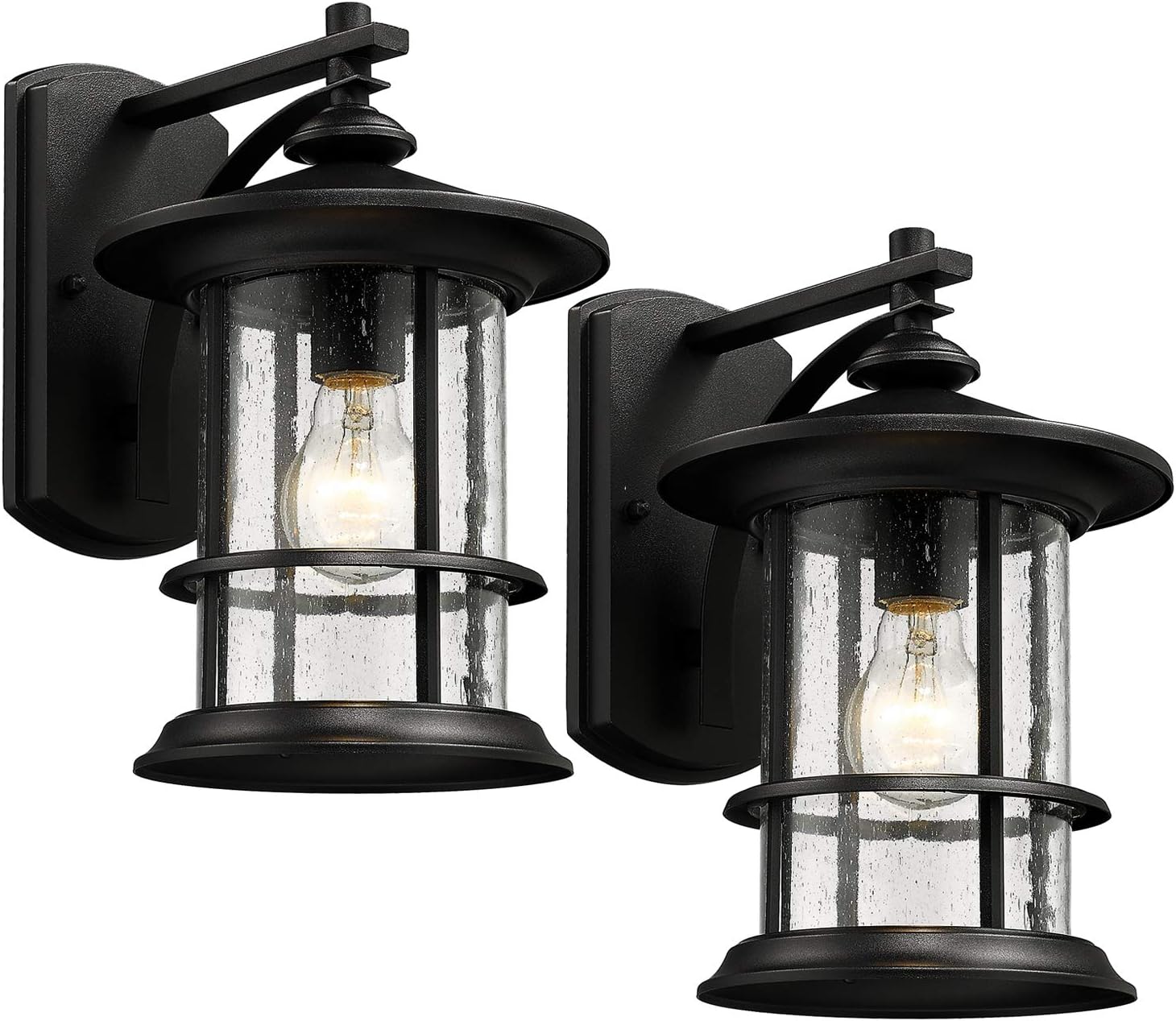Textured Black Outdoor Wall Light 2 Pack for Any Home