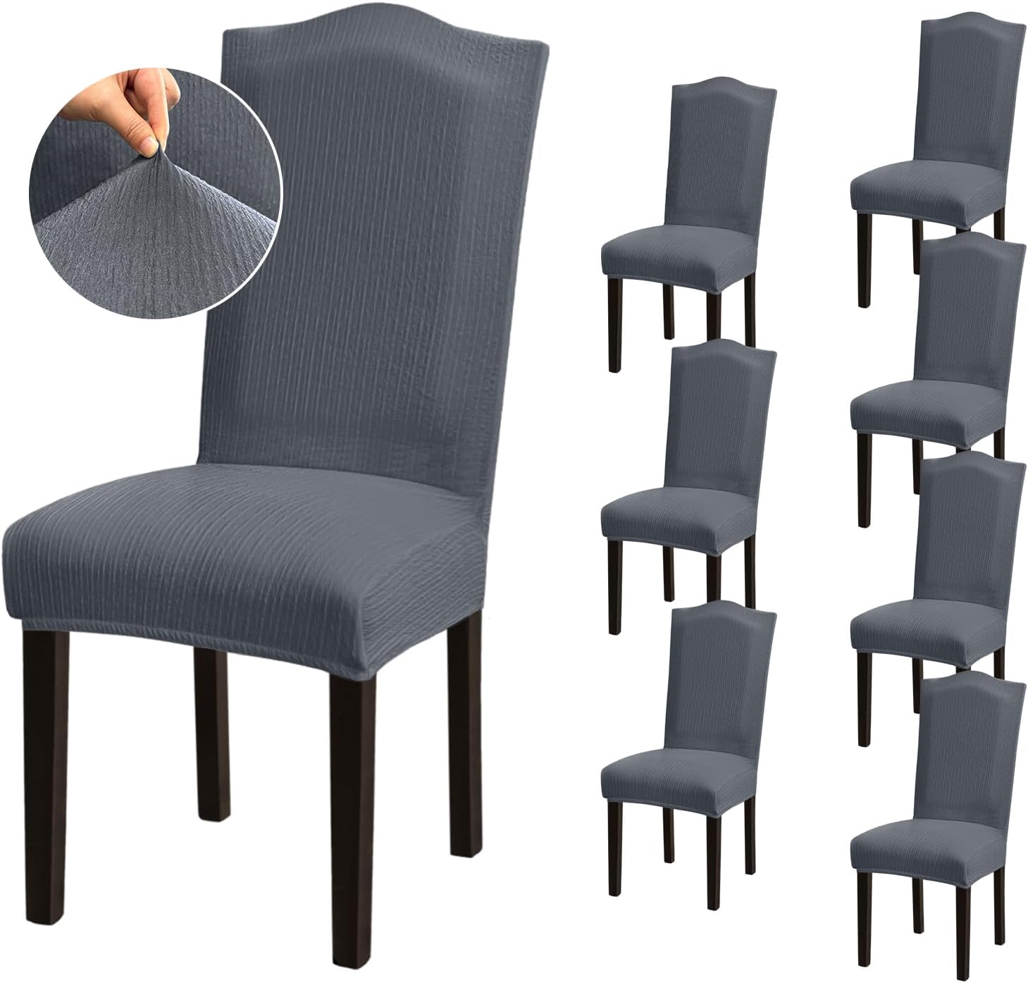 Stretch Dining Room Chair Covers Set of 8 for Easy Care